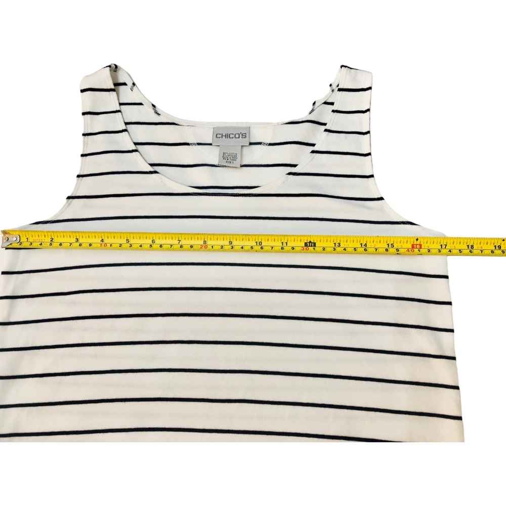 Chico’s Sz M White / Navy Striped Tank - Picture 4 of 6